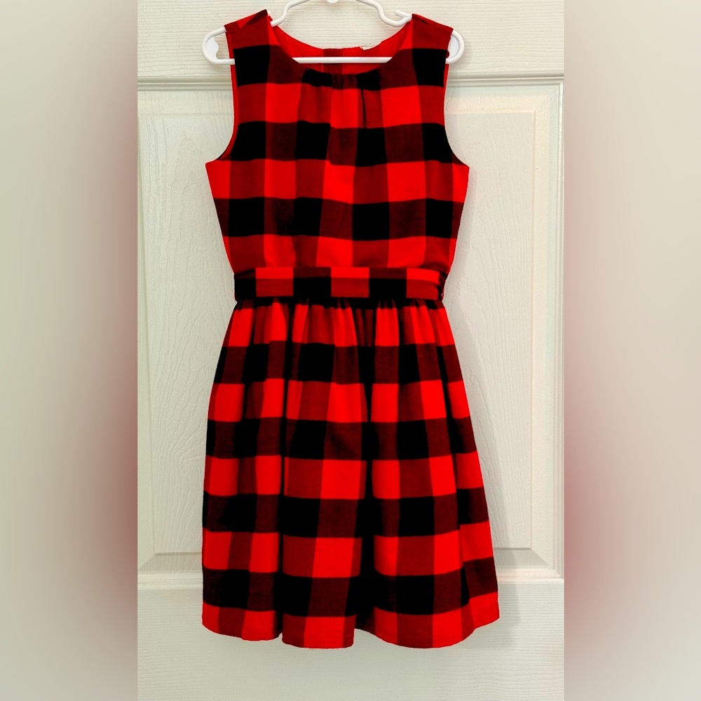 Red & Black Checkered Sleeveless Dress